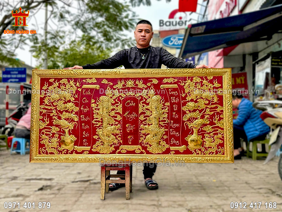 Tâm cửu huyền thất tổ bằng đồng mạ vàng được chế tác hoàn toàn thủ công